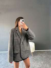 Pool Gri Oversize Premium Kaşe CeketGausCEKETGU002390