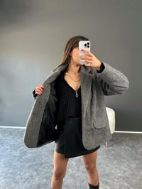 Pool Gri Oversize Premium Kaşe CeketGausCEKETGU002390