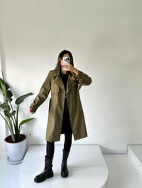 Premium Haki Astarlı Uzun TrençkotGausKABANGU002000