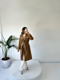 Premium Kahverengi Astarlı Uzun TrençkotGausKABANGU001791