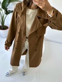 Premium Kahverengi Astarlı Uzun TrençkotGausKABANGU001791