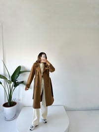 Premium Kahverengi Astarlı Uzun TrençkotGausKABANGU001791