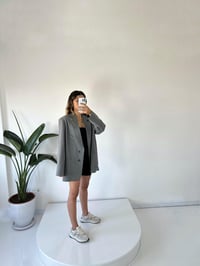 Premium Oversize Gri Blazer CeketGausCEKETGU001741