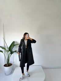 Premium Siyah Astarlı Uzun TrençkotGausKABANGU001793