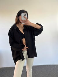 Premium Siyah Basic Salaş GömlekGausGÖMLEKGU00938