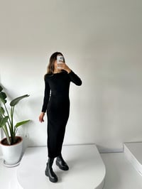 RY Siyah Fitilli Triko ElbiseGausELBİSEGU002067