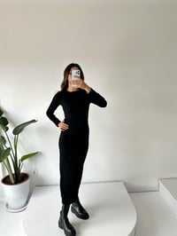RY Siyah Fitilli Triko ElbiseGausELBİSEGU002067