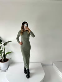 RY Yeşil Fitilli Triko ElbiseGausELBİSEGU002069