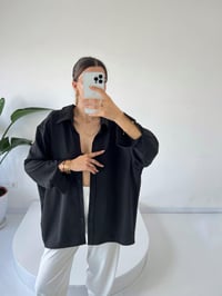 Siyah Ayrobin Premium Oversize GömlekGausGÖMLEKGU001543