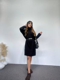 Siyah Balıkçı Yaka Triko ElbiseGausELBİSEGU00647