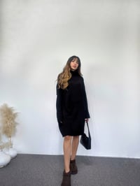 Siyah Balıkçı Yaka Triko ElbiseGausELBİSEGU00647