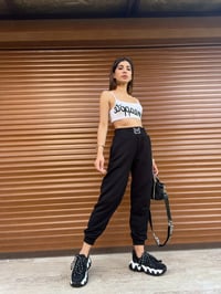 Siyah Beli Lastikli Baskılı Eşofman AltıGausEŞOFMANGU00474