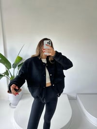 Siyah Buklet Teddy Bomber CeketGausCEKETGU001875