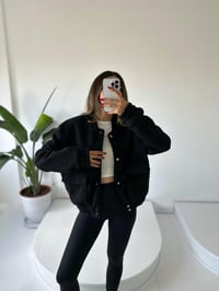 Siyah Buklet Teddy Bomber CeketGausCEKETGU001875