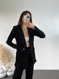 Siyah Gofre Blazer İkili Takım GausTAKIMGU00864