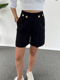 Siyah Gold Düğmeli Şehir Boy Şort GausŞORTGU001139