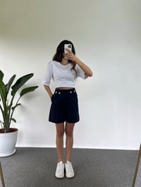 Siyah Gold Düğmeli Şehir Boy Şort GausŞORTGU001139