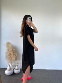 Siyah Kapüşonlu Oversize Elbise GausELBİSEGU00871 