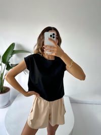 Siyah Kol Katlamalı Basic TshirtGausTSHIRTGU001773