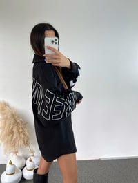Siyah Oversize Baskılı Gömlek GausGÖMLEKGU00868