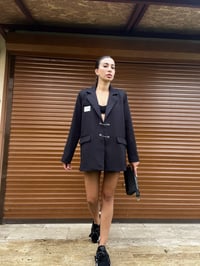 Siyah Oversize Premium Blazer Ceket GausCEKETGU00469