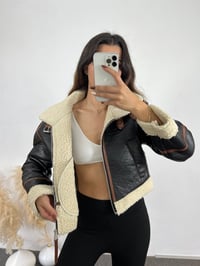 Siyah Premium Kürklü Kahve Biyeli Mont GausMONTGU00761