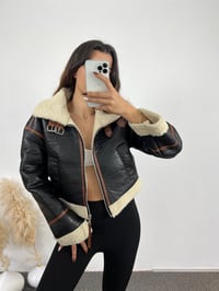 Siyah Premium Kürklü Kahve Biyeli Mont GausMONTGU00761
