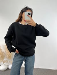 Siyah Şardonlu Basic Sweat GausSWEATSHIRTGU00708