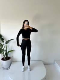 Siyah Şardonlu Fitilli Toparlayıcı Tayt GausTAYTGU002109