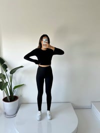 Siyah Şardonlu Fitilli Toparlayıcı Tayt GausTAYTGU002109