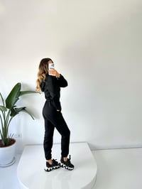 Siyah Şardonlu Üç İplik Kapüşonlu Tulum GausTULUMGU001780