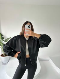 Siyah Saten Bomber CeketGausCEKETGU001943