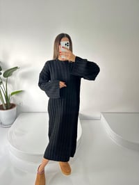 Siyah Uzun Triko ElbiseGausELBİSEGU001966