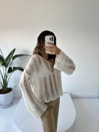 Sofia Beyaz Ajurlu TrikoGausTRİKOGU001691