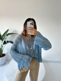 Sofia Mavi Ajurlu TrikoGausTRİKOGU001693