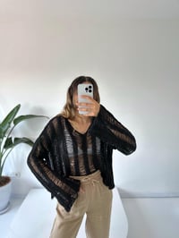 Sofia Siyah Ajurlu TrikoGausTRİKOGU001692