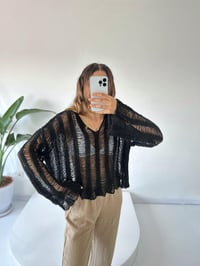 Sofia Siyah Ajurlu TrikoGausTRİKOGU001692