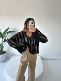 Sofia Siyah Ajurlu TrikoGausTRİKOGU001692