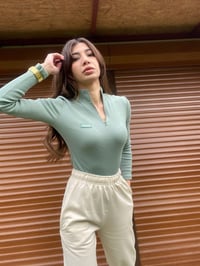 Su Yeşili Dik yaka Çıtçıtlı Fitilli Body GausBODYSUİTGU00086