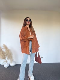 Taba Oversize Kadife Gömlek GausGÖMLEKGU00528
