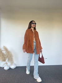 Taba Oversize Kadife Gömlek GausGÖMLEKGU00528