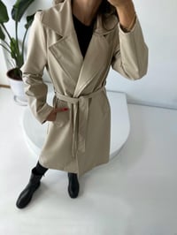 Taş Deri Uzun TrençkotGausKABANGU001881