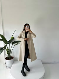 Taş Deri Uzun TrençkotGausKABANGU001881