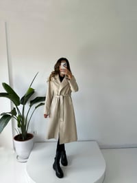 Taş Deri Uzun TrençkotGausKABANGU001881