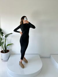 Tokyo Siyah Drapeli Maxi ElbiseGausELBİSEGU002090