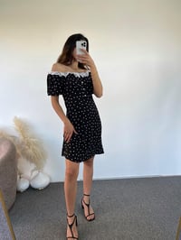 Trella Siyah Puantiyeli ElbiseGausELBİSEGU00928