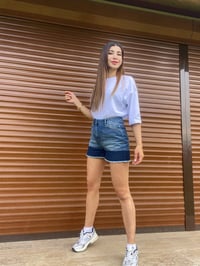 Yüksek Bel Blok Renk Denim ŞortGausŞORTGU00236