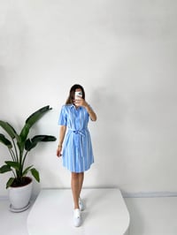 ZR Mavi Çizgili ElbiseGausELBİSEGU001334