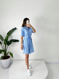 ZR Mavi Çizgili ElbiseGausELBİSEGU001334