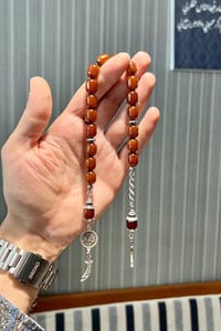  İsimli Sıkma Kehribar Gümüş Tasarım Zaza Tesbih